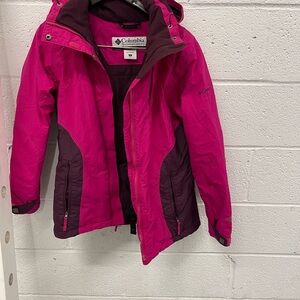 Columbia Women’s Bright Pink and Plum Hooded Coat